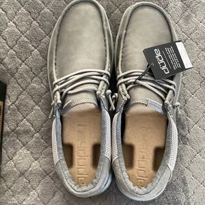 Hey Dude ice grey slip on shoes. Mens size 10.